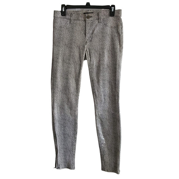 J BRAND 100% Lamb Leather Skinny Jeans Python Foil Snake Print